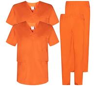 MISEMIYA - Pack * 2 Pcs - Casaca Y PANTALÓN Sanitarios Unisex Uniformes Sanitarios MÉDICOS 2-817-8312 - M, Naranja