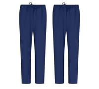 MISEMIYA - Pack 2 Pcs - PANTALÓN Sanitarios Unisex Cintura ELÁSTICA UNIFORMEES Sanitarios Uniformes MEDICOS UNFIROMES Laboratorios - XXL, Azul Marino