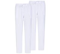 MISEMIYA - Pack 2 Pcs - PANTALÓN Sanitarios Unisex Cintura ELÁSTICA UNIFORMEES Sanitarios Uniformes MEDICOS UNFIROMES Laboratorios - S, Blanco 68