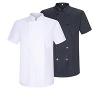 MISEMIYA - Pack 2 Unidades - Chaqueta Cocinero Hombre - Chaqueta de Chef Hombre - Uniforme Hosteleria - Ref.2-8421B - M, Mixto