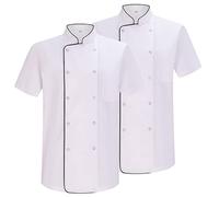 MISEMIYA - Pack 2 Unidades - Chaqueta Cocinero Hombre - Chaqueta de Chef Hombre - Uniforme Hosteleria - Ref.2-6821B - L, Chaquetas Cocinero 6821B - Blanco