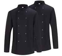 MISEMIYA - Pack 2 Unidades - Chaqueta Cocinero Hombre - Chaqueta de Chef Hombre - Uniforme Hosteleria - Ref.682 - M, Chaquetas Cocinero 682 - Negro