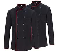 MISEMIYA - Pack 2 Unidades - Chaqueta Cocinero Hombre - Chaqueta de Chef Hombre - Uniforme Hosteleria - - Ref.682B - XL, Chaquetas Cocinero 682B - Negro