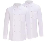 MISEMIYA - Pack 2 Unidades - Chaqueta Cocinero Hombre - Chaqueta de Chef Hombre - Uniforme Hosteleria - Ref.682 - XL, Chaquetas Cocinero 682 - Blanco