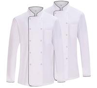 MISEMIYA - Pack 2 Unidades - Chaqueta Cocinero Hombre - Chaqueta de Chef Hombre - Uniforme Hosteleria - - Ref.682B - M, Chaquetas Cocinero 682B - Blanco