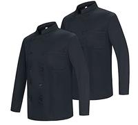 MISEMIYA - Pack 2 Unidades - Chaqueta Cocinero Hombre - Chaqueta de Chef Hombre - Uniforme Hosteleria - - Ref.842 - XL, Chaquetas Cocinero 842 - Negro