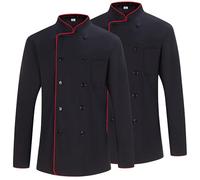 MISEMIYA - Pack 2 Unidades - Chaqueta Cocinero Hombre - Chaqueta de Chef Hombre - Uniforme Hosteleria - - Ref.842-3XL, Chaquetas Cocinero 842B - Negro