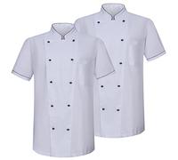 MISEMIYA - Pack 2 Unidades - Chaqueta Cocinero Hombre - Chaqueta de Chef Hombre - Uniforme Hosteleria - Ref.8501B - L, Chaquetas Cocinero 8501B - Blanco