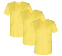 MISEMIYA Pack 3 Pcs-Casaca Sanitario Mz-3-817 Camisa de Traje médico, Amarillo, S Unisex Adulto