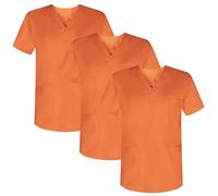 MISEMIYA Pack 3 Pcs-Casaca Sanitario Mz-3-817 Camisa de Traje médico, Naranja, XS Unisex Adulto