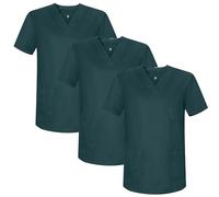 MISEMIYA Pack 3 Pcs-Casaca Sanitario Mz-3-817 Camisa de Traje médico, Verde Oscuro, XL Unisex Adulto