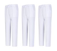 MISEMIYA - Pack 3 Pcs - PANTALÓN Sanitario Unisex - Uniforme Sanitario Uniformes MEDICOS PANTALÓN DE Trabajo -3-6802 - S, Blanco 68
