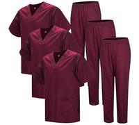 MISEMIYA - Pack * 3 Pcs - Uniforme Sanitario Unisex Uniformes Sanitarios MÉDICOS Conjuntos Sanitarios 3-817-8312 - L, Granate 22