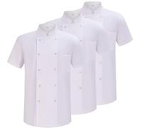 MISEMIYA - Pack 3 Unidades - Chaqueta Cocinero Hombre - Chaqueta de Chef Hombre - Uniforme Hosteleria - 3-6421B - L, Blanco
