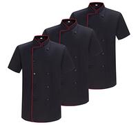 MISEMIYA - Pack 3 Unidades - Chaqueta Cocinero Hombre - Chaqueta de Chef Hombre - Uniforme Hosteleria 3-8421B - M, Negro 21