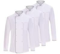 MISEMIYA - Pack 3 Unidades - Chaqueta Cocinero Hombre - Chaqueta de Chef Hombre - Uniforme Hosteleria - - Ref.682B - L, Blanco 21