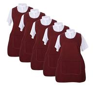 MISEMIYA Pack*5 Pcs - Delantal Limpieza Uniforme Laboral CLINICA MÉDICOS Limpieza Veterinaria Sanitarios HOSTELERÍA- Ref.868 - XL, Granate 21