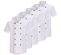 MISEMIYA Pack 5 Unidades-Chef Chef MZ-5-8421B Chef's Jacket, Blanco 21, M (Paquete de 5) Men's