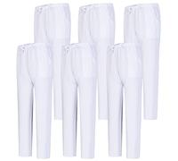 MISEMIYA - Pack 6 Pcs - PANTALÓN Sanitarios Unisex Cintura ELÁSTICA UNIFORMEES Sanitarios Uniformes MEDICOS UNFIROMES - L, Blanco