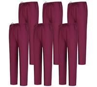 MISEMIYA - Pack 6 Pcs - PANTALÓN Sanitarios Unisex Cintura ELÁSTICA UNIFORMEES Sanitarios Uniformes MEDICOS UNFIROMES - M, Granate