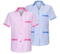 MISEMIYA - Paquete 2 Unidades - Camisa MÉDICO Unisex Enfermera Uniforme Limpieza Laboral ESTÉTICA Dentista W820 - L, Mixto