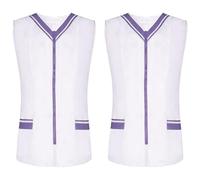 MISEMIYA - Paquete 2 Unidades - Camisa Sanitaro Mujer Sin Manga Uniformes Limpieza Uniformes Medicos Clinica Veterinarias 2-818 - M, Lila 22