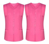 MISEMIYA - Paquete 2 Unidades - Camisa Sanitaro Mujer Sin Manga Uniformes Limpieza Uniformes Medicos Clinica Veterinarias 2-818 - XL, Rosa