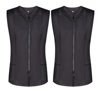 MISEMIYA - Paquete 2 Unidades - Camisa Sanitaro Mujer Sin Manga Uniformes Limpieza Uniformes Medicos Clinica Veterinarias 2-818 - L, Negro