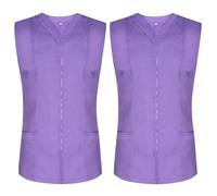 MISEMIYA - Paquete 2 Unidades - Camisa Sanitaro Mujer Sin Manga Uniformes Limpieza Uniformes Medicos Clinica Veterinarias 2-818 - S, Lila