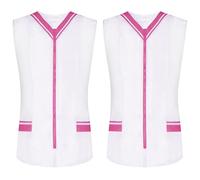 MISEMIYA - Paquete 2 Unidades - Camisa Sanitaro Mujer Sin Manga Uniformes Limpieza Uniformes Medicos Clinica Veterinarias 2-818 - XS, Rosa 22