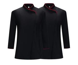 MISEMIYA - Paquete 2 Unidades - Chaqueta COCINERA Mujer - Uniformes Chef Mujer 2-731 - 3XL, Negro