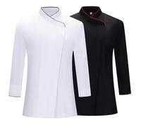 MISEMIYA Mujer Paquete 2 Unidades-Chaqueta COCINERA MZ-2-731, Negro-Blanco, 5XL (Pack de 2)