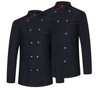 MISEMIYA - Paquete 2 Unidades - Chaqueta COCINERA Mujer - Uniformes Chef Mujer Chaqueta Mujer DE Cocina - Ref.844 - M, Negro