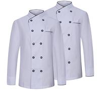 MISEMIYA - PAQUETE 2 UNIDADES - CHAQUETA COCINERA MUJER - UNIFORMES CHEF MUJER CHAQUETA MUJER DE COCINA - Ref.844 - XXL, Blanco