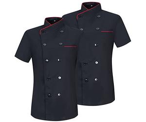 MISEMIYA - PAQUETE 2 UNIDADES - CHAQUETA COCINERA MUJER - UNIFORMES CHEF MUJER CHAQUETA MUJER DE COCINA - Ref.8441 - XL, Negro