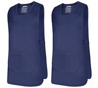 MISEMIYA - Paquete 2 Unidades - Delantal Limpieza Uniforme Laboral CLINICA MÉDICOS Limpieza Veterinaria Sanitarios HOSTELERÍA- Ref.868 - L, Azul Marino