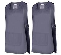 MISEMIYA - Paquete 2 Unidades - Delantal Limpieza Uniforme Laboral CLINICA MÉDICOS Limpieza Veterinaria Sanitarios HOSTELERÍA- Ref.868 - L, Gris