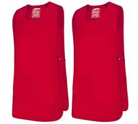 MISEMIYA - Paquete 2 Unidades - Delantal Limpieza Uniforme Laboral CLINICA MÉDICOS Limpieza Veterinaria Sanitarios HOSTELERÍA- Ref.868 - L, Rojo