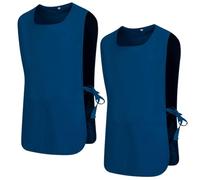 MISEMIYA - Paquete 2 Unidades - Delantal Limpieza Uniforme Laboral CLINICA MÉDICOS Limpieza Veterinaria 2-3301 - XL, Azul Marino 68