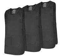 MISEMIYA - Paquete 3 Unidades - DELANTAL LIMPIEZA UNIFORME LABORAL CLINICA MÉDICOS LIMPIEZA VETERINARIA SANITARIOS HOSTELERÍA- Ref.868 - L, Negro 21