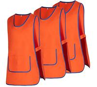 MISEMIYA - Paquete 3 Unidades - DELANTAL LIMPIEZA UNIFORME LABORAL CLINICA MÉDICOS LIMPIEZA VETERINARIA SANITARIOS HOSTELERÍA- Ref.868 - M, Naranja 21