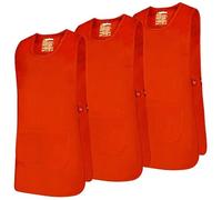 MISEMIYA - Paquete 3 Unidades - DELANTAL LIMPIEZA UNIFORME LABORAL CLINICA MÉDICOS LIMPIEZA VETERINARIA SANITARIOS HOSTELERÍA- Ref.868 - L, Naranja