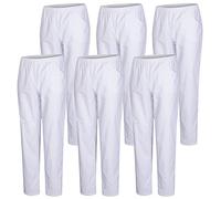 MISEMIYA - Pack 6 Pcs - PANTALÓN Sanitarios Unisex Cintura ELÁSTICA UNIFORMEES Sanitarios Uniformes MEDICOS UNFIROMES - 5XL, Blanco