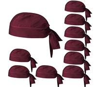 MISEMIYA Pack 10 Pcs-Gorro Chef Bandana 926, Granate, Unisex Adulto