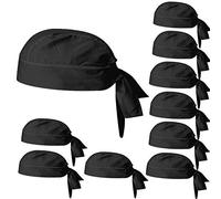 MISEMIYA - Paquetes 10 Unidades - Gorro Bandana Gorro Chef Bandana Gorro Cocinero Gorro Camarero Gorro Carnicero - Ref.926 - Negro, Pack 10 Pcs, Talla Única