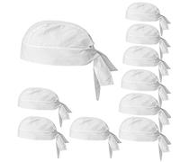 MISEMIYA - Paquetes 10 Unidades - Gorro Bandana Gorro Chef Bandana Gorro Cocinero Gorro Camarero Gorro Carnicero - Ref.926 - Blanco, Pack*10