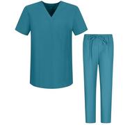 MISEMIYA Scrub Set Unisex Bz-6801-6802 Conjunto de Trabajo, Turquesa, XXL para Hombre