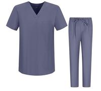 MISEMIYA - Pijama Sanitario Conjuntos Uniformes Sanitarios Unisex - Uniformes Medicos 6801-6802 - S, Gris Claro