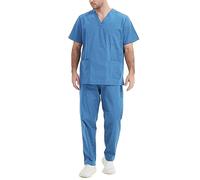 MISEMIYA - Pijama Sanitario Conjuntos Uniformes Sanitarios Unisex - Uniformes Medicos 6801-6802 - XS, Celeste