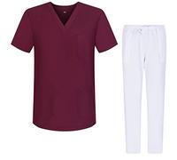 MISEMIYA - Pijamas Sanitarios Unisex Uniformes Sanitarios Uniformes Médicos G713-6802 - S, Granate 68
